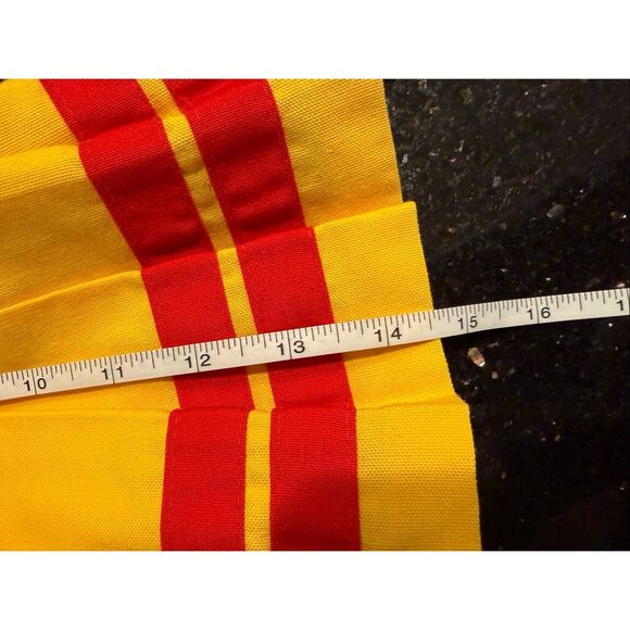 Vintage Yellow Pleated Mini Skirt Red Stripes Cheerleader Style Y2K Vibe Size XS - Picture 7 of 7